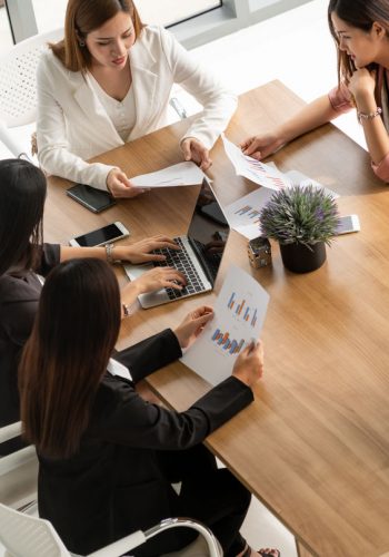 Businesswoman in group